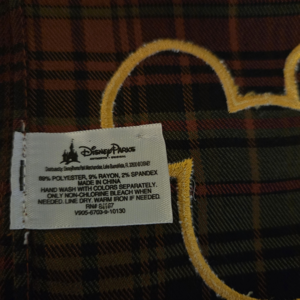Disney Parks Mickey Plaid Scarf Fringe Tartan Shawl Wrap Official Disney - Picture 5 of 8